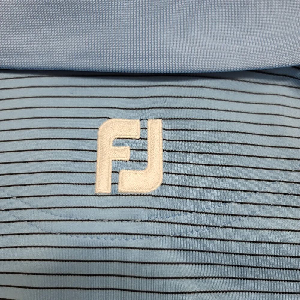 FJ FootJoy Shirt Mens XXL Blue Athletic Fit Striped Golf Outdoors Lightweight - Picture 5 of 13